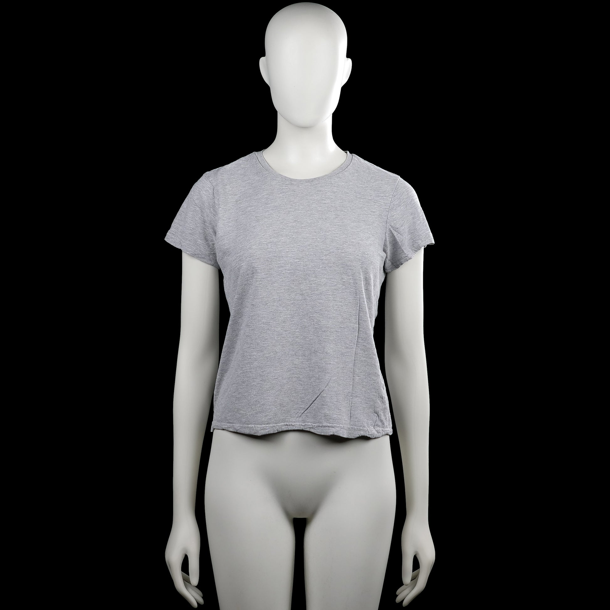 Basic - T-shirt - Light Gray - Size S - Light gray solid T-shirt with a round neck and short sleeves. Straight hem with no visible closures or pockets.