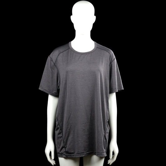 Otp - T-shirt - Dark Gray - Size XL - Dark gray solid top with a round neck and short sleeves. Features visible seam detailing and a straight hem.
