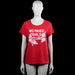 Ift - T-shirt - Red & White - Size XL - Red short-sleeve T-shirt with a round neck and straight hem. Features a white front graphic with text and rose illustrations.