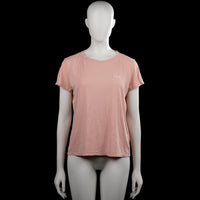 H&M Divided - T-shirt - Pink - Size M - Solid pink T-shirt with a round neck and short sleeves. Straight hem with a small white text detail on the chest.