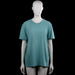 Springfield - T-shirt - Turquoise - Size L - Turquoise short-sleeve top with a round neckline and straight hem. Features an all-over small print and plain sleeve cuffs.