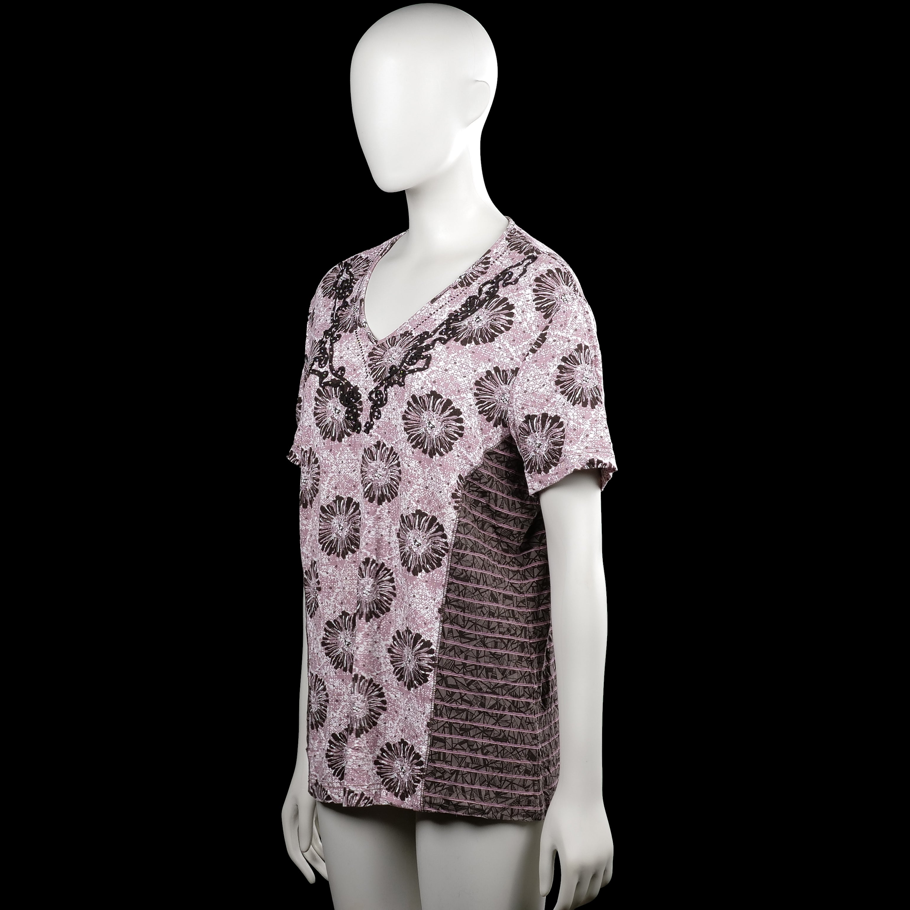 T-shirt - Pink & Black - Size L