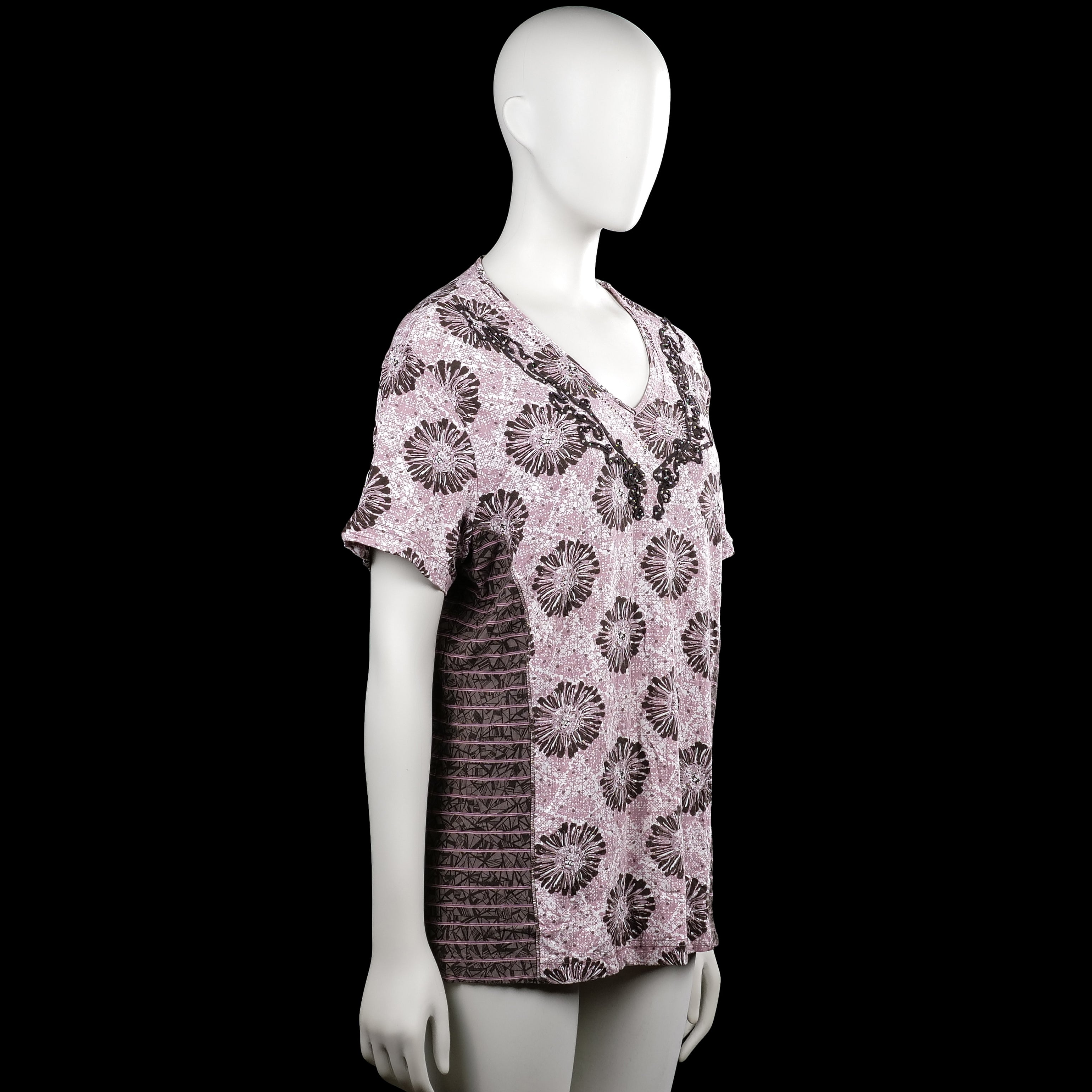 T-shirt - Pink & Black - Size L