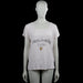 H&M - T-shirt - White - Size M - White short-sleeve top with a scoop neckline and straight hem. Features a front text print with a small heart graphic.