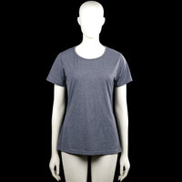 Take off - T-shirt - Gray - Size XL - Gray solid top with a round neckline and short sleeves. Straight hem and plain cuffs.