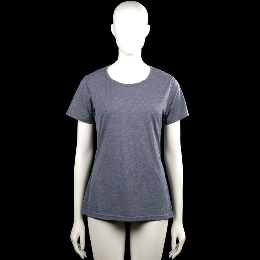 Take off - T-shirt - Gray - Size XL - Gray solid top with a round neckline and short sleeves. Straight hem and plain cuffs.