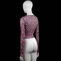 Long-sleeve top - Black & Pink - Size XS
