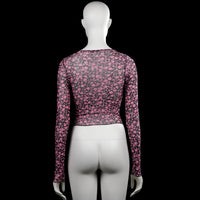 Long-sleeve top - Black & Pink - Size XS
