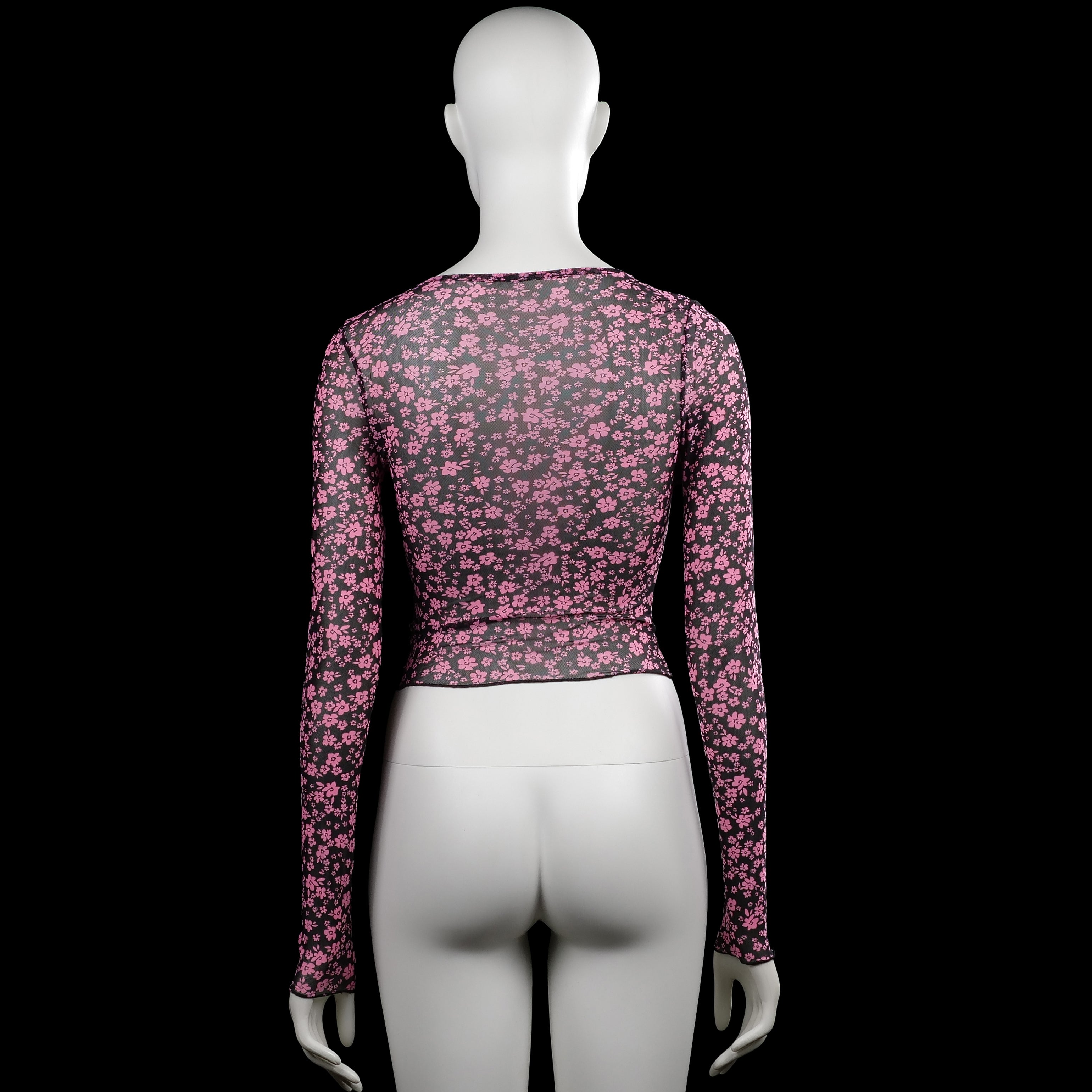 Long-sleeve top - Black & Pink - Size XS