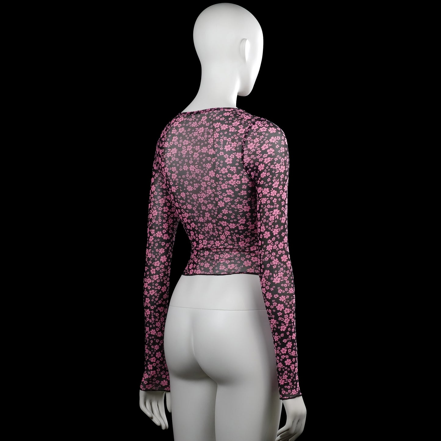 Long-sleeve top - Black & Pink - Size XS