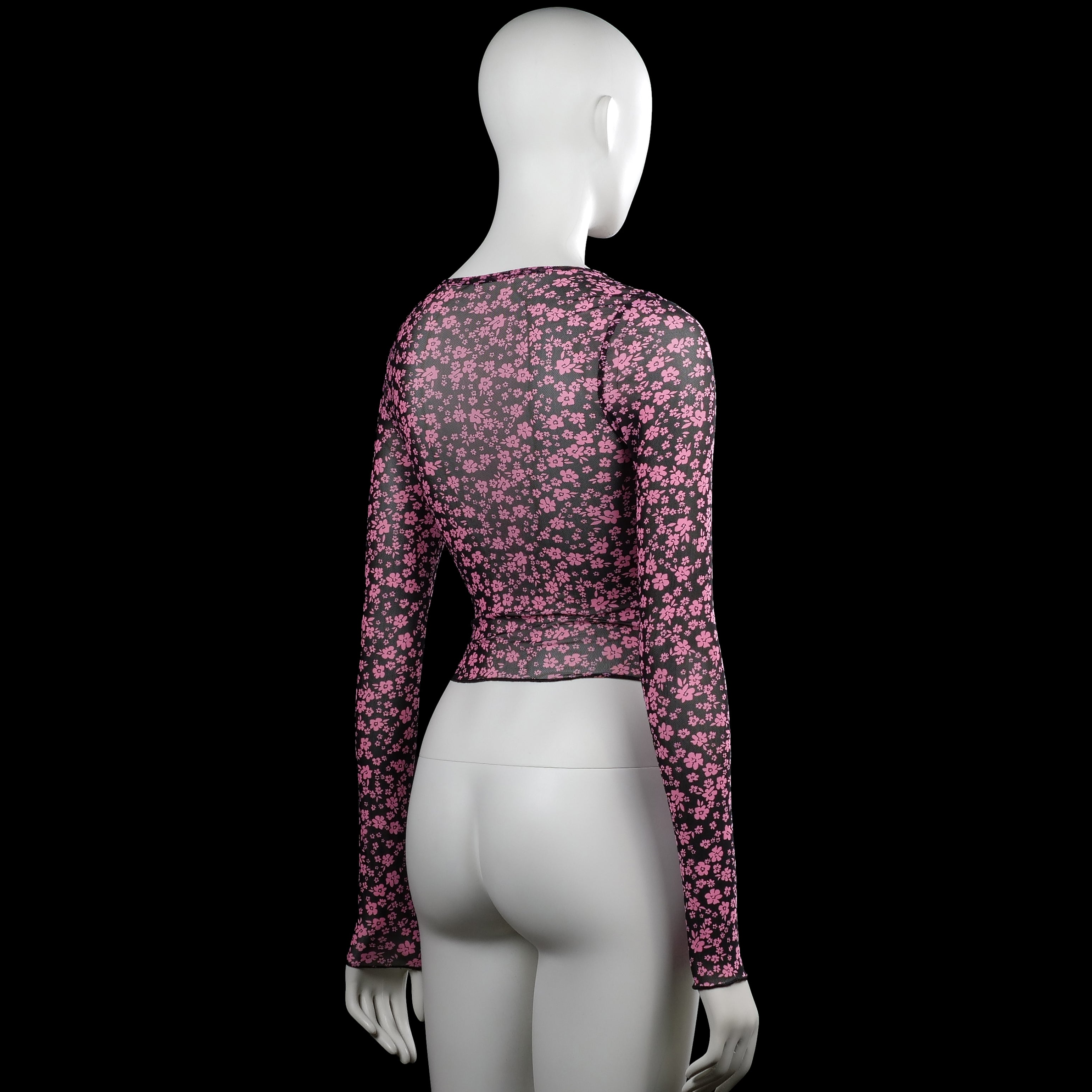 Long-sleeve top - Black & Pink - Size XS