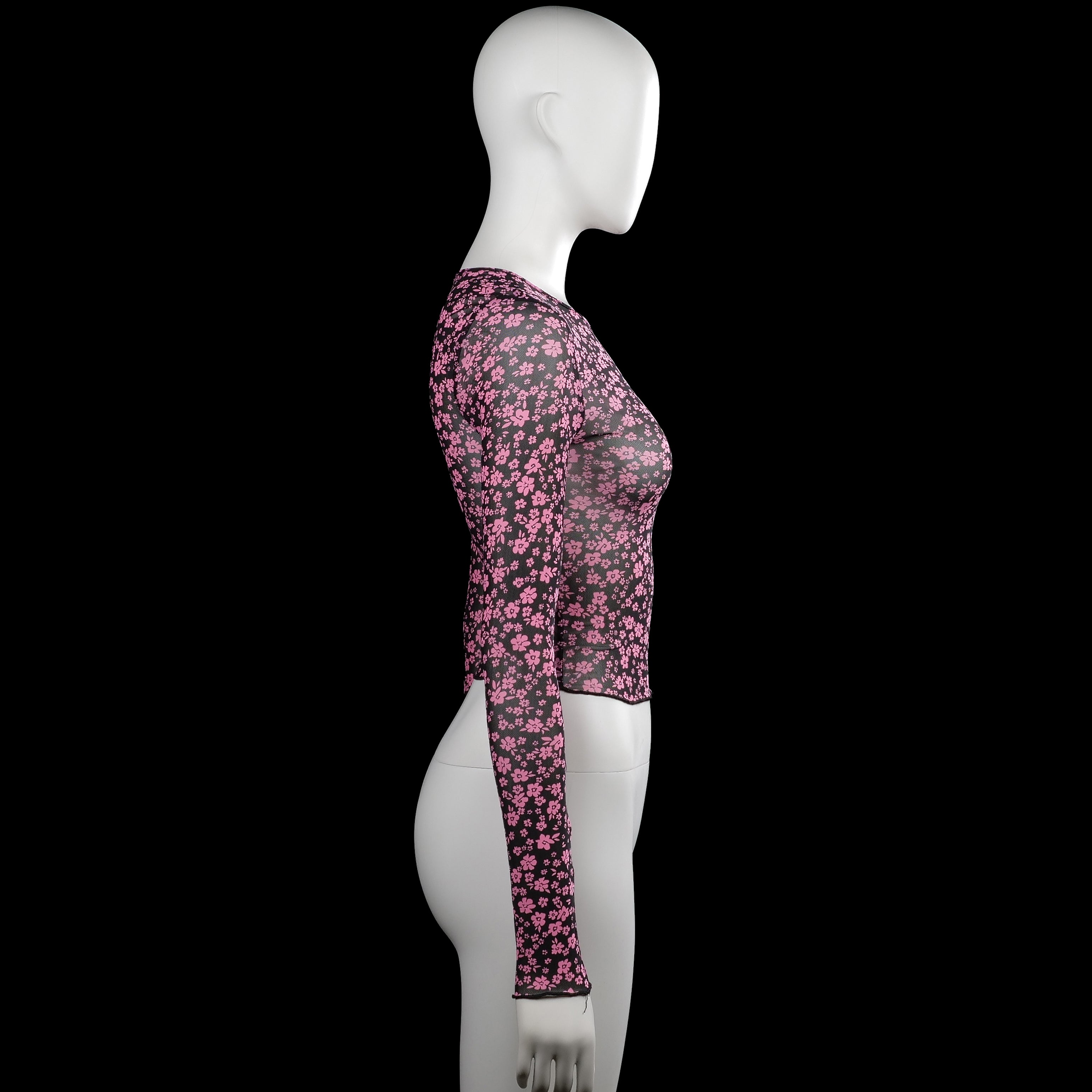 Long-sleeve top - Black & Pink - Size XS