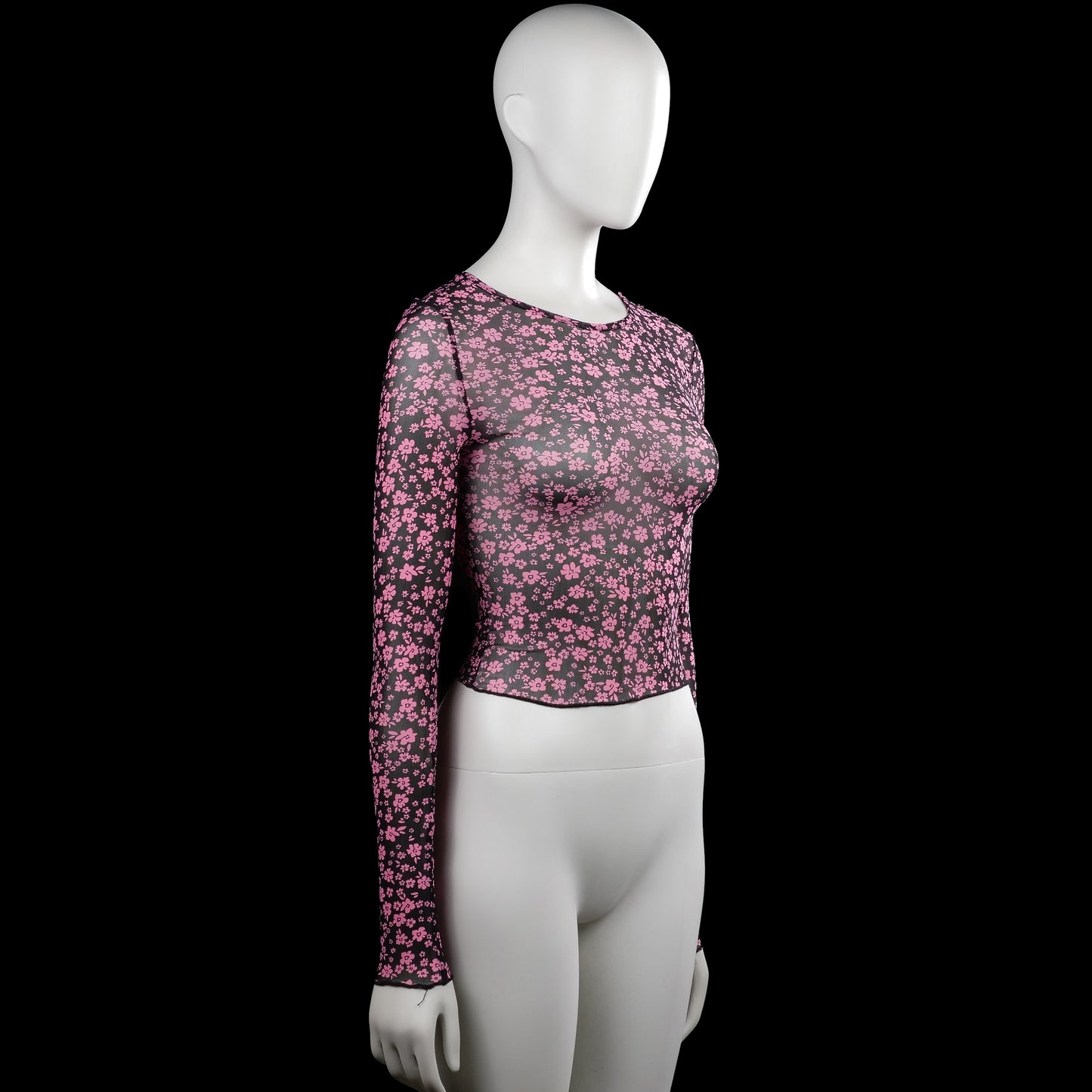 Long-sleeve top - Black & Pink - Size XS