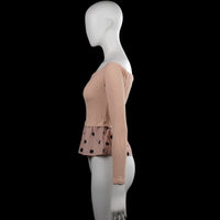 Long-sleeve top - Beige & Pink - Size S