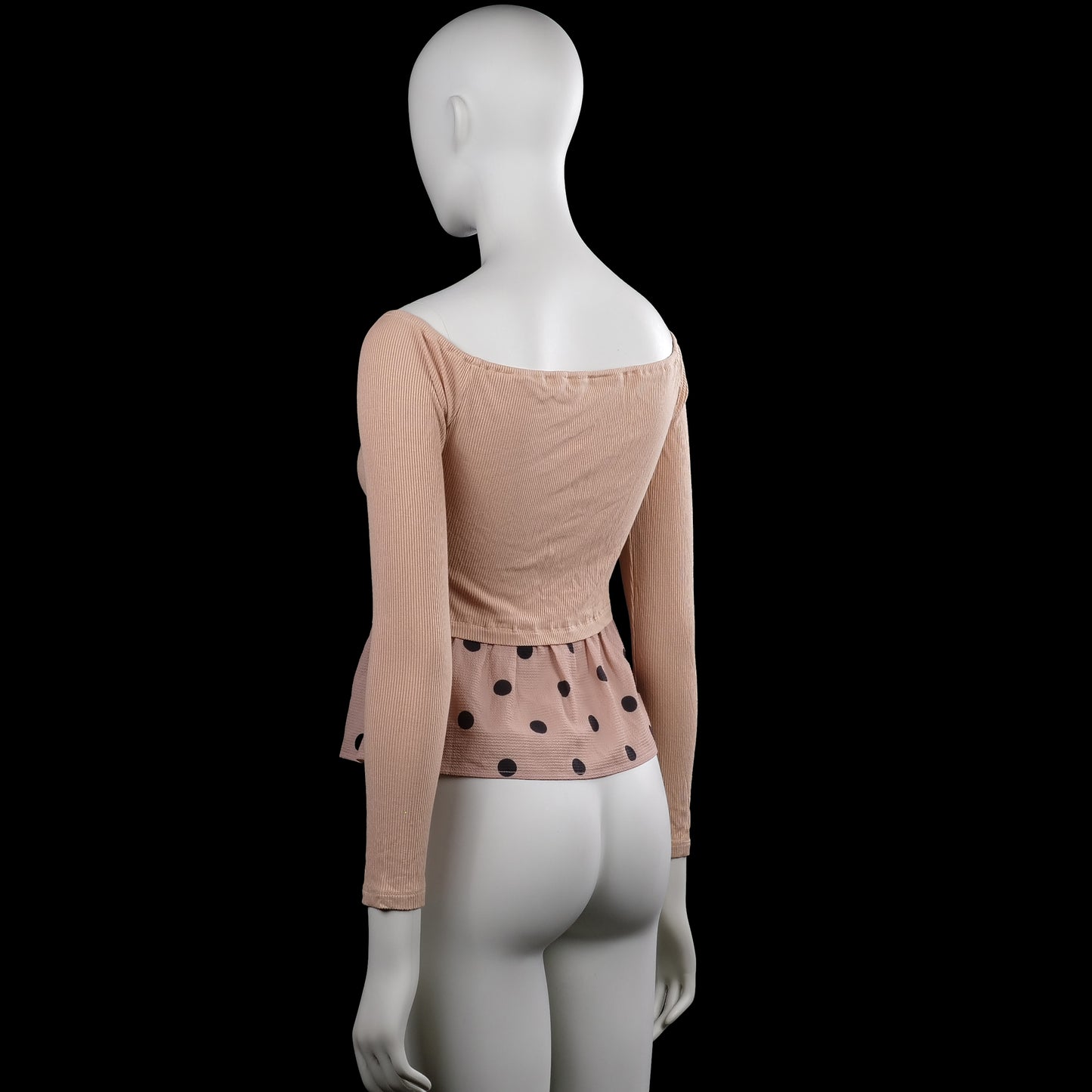 Long-sleeve top - Beige & Pink - Size S