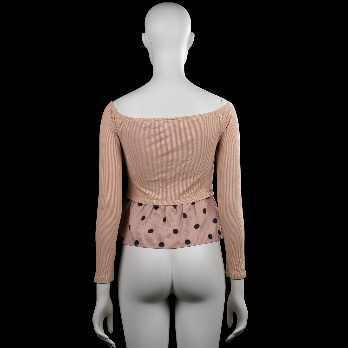 Long-sleeve top - Beige & Pink - Size S