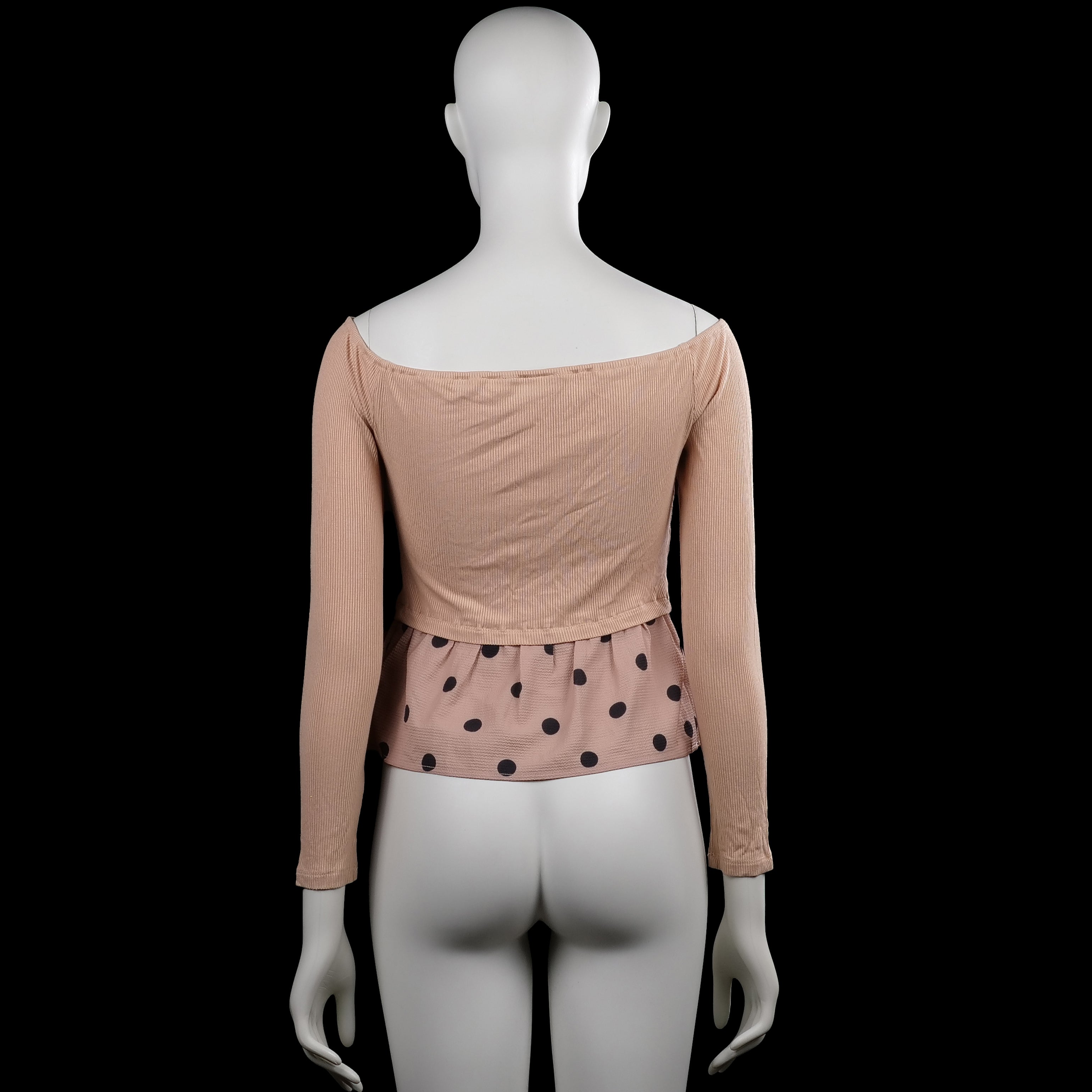 Long-sleeve top - Beige & Pink - Size S