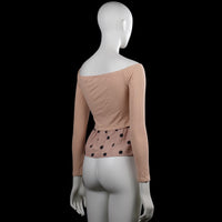 Long-sleeve top - Beige & Pink - Size S