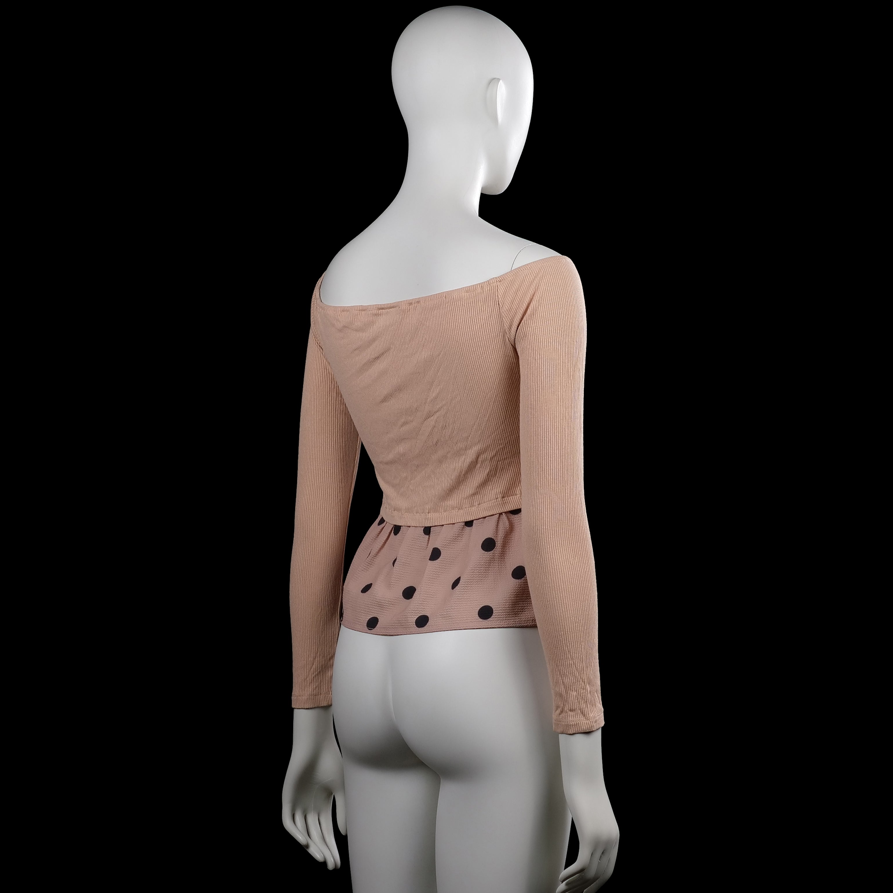Long-sleeve top - Beige & Pink - Size S