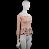 Long-sleeve top - Beige & Pink - Size S