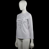 Long-sleeve top - White & Light Gray - Size M