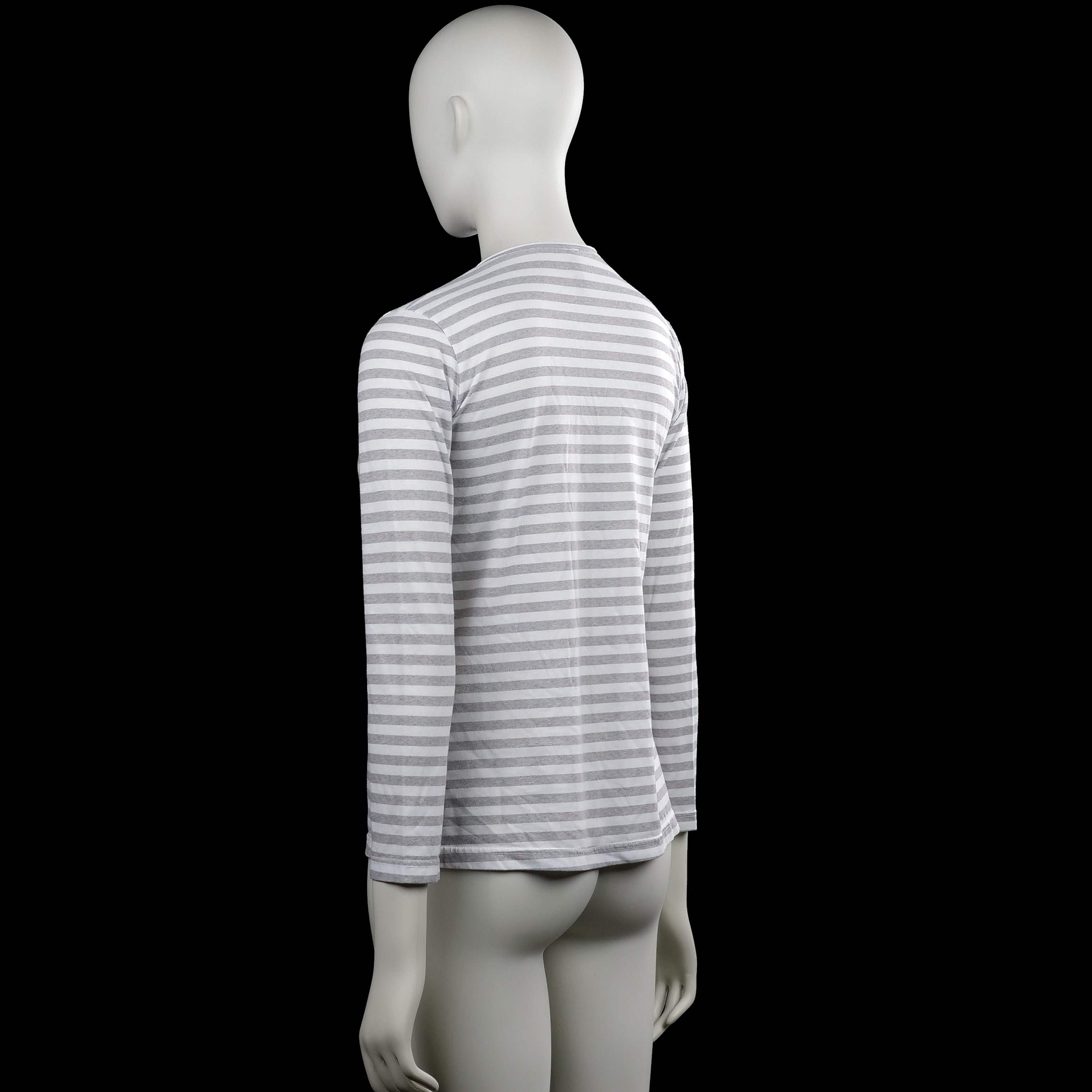Long-sleeve top - White & Light Gray - Size M