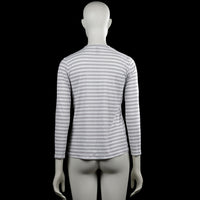 Long-sleeve top - White & Light Gray - Size M