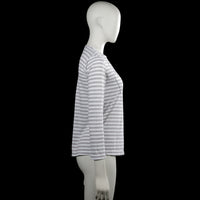 Long-sleeve top - White & Light Gray - Size M