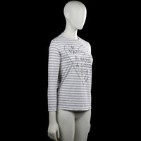 Long-sleeve top - White & Light Gray - Size M