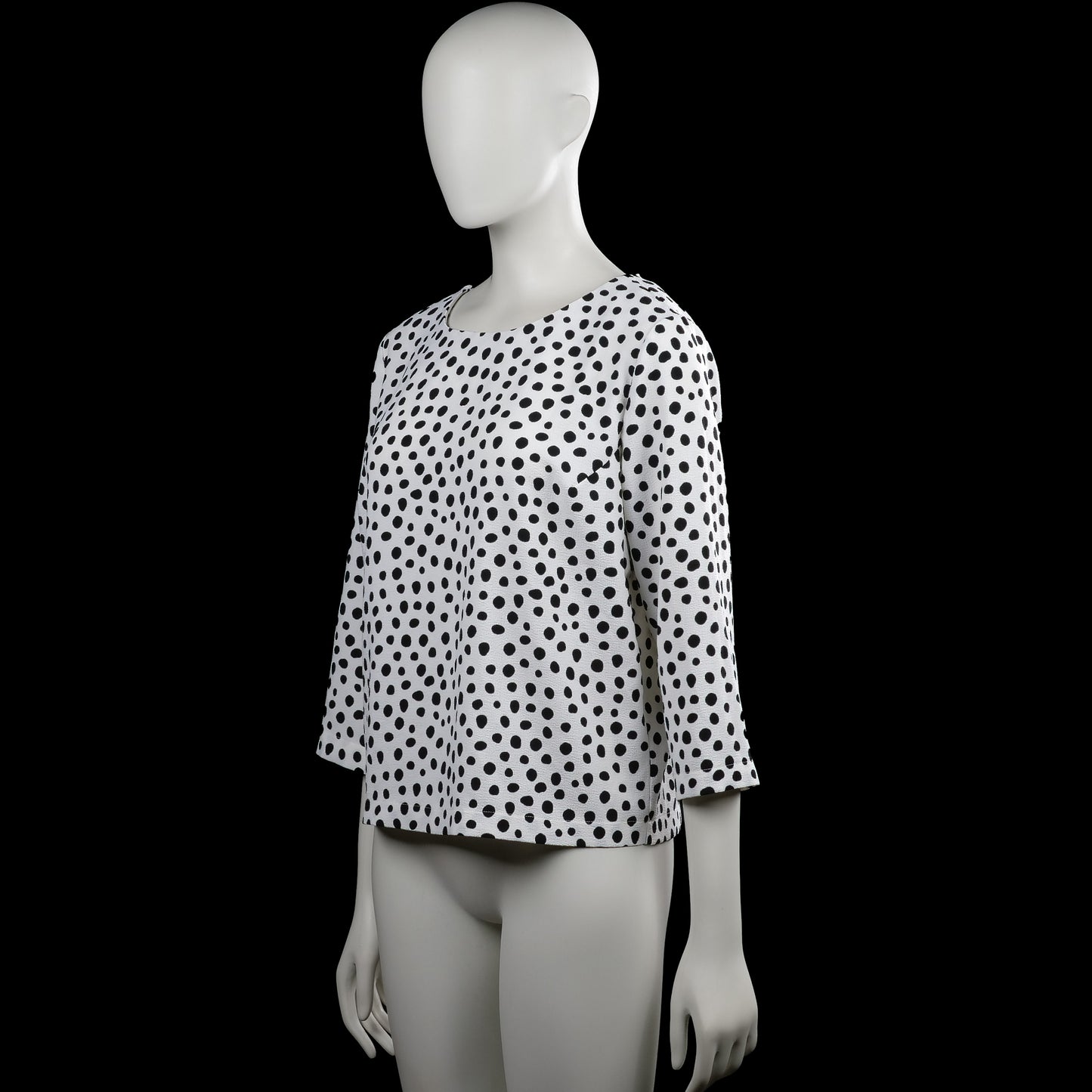 Long-sleeve top - White & Black - Size 38