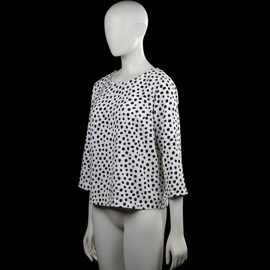 Long-sleeve top - White & Black - Size 38