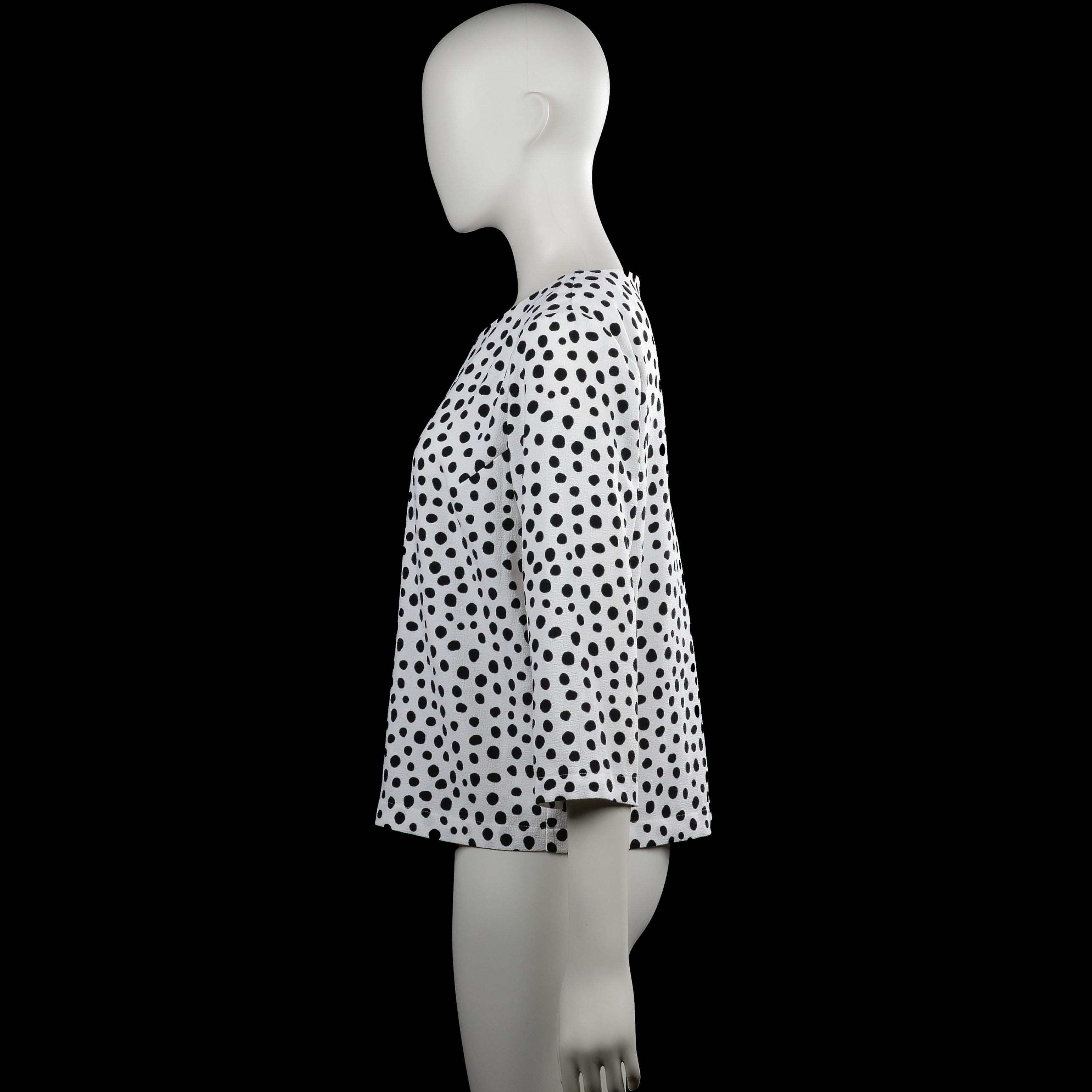 Long-sleeve top - White & Black - Size 38