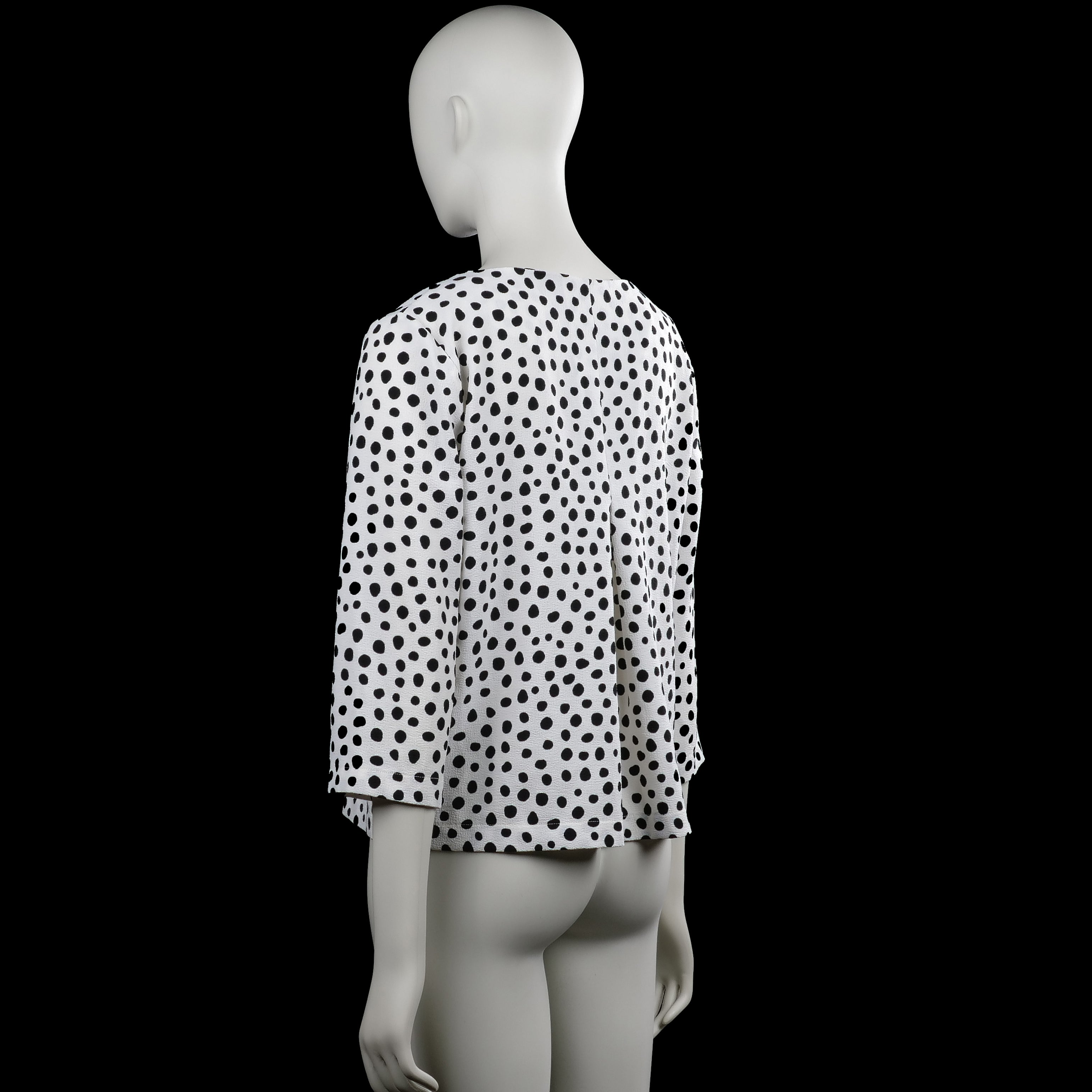 Long-sleeve top - White & Black - Size 38