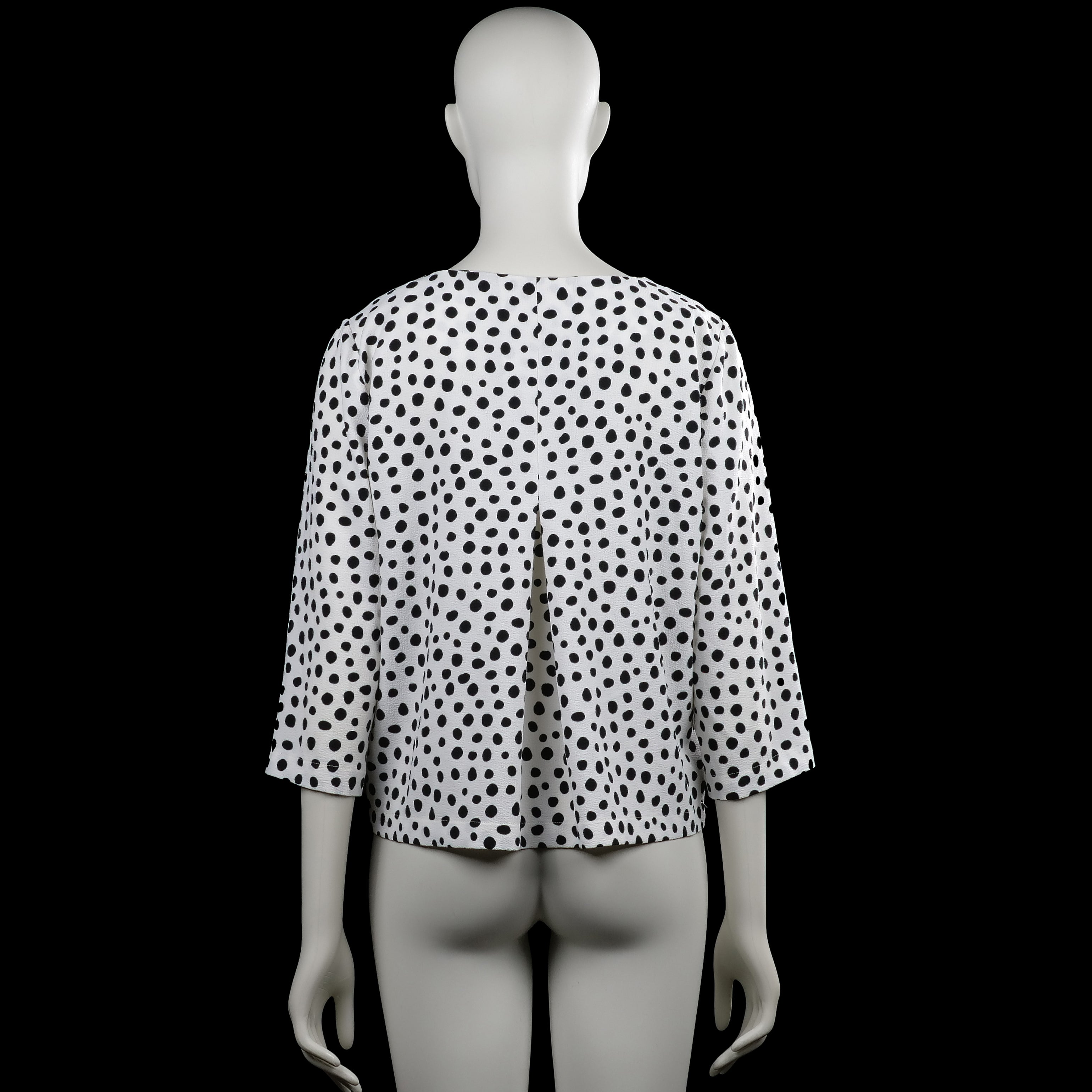 Long-sleeve top - White & Black - Size 38