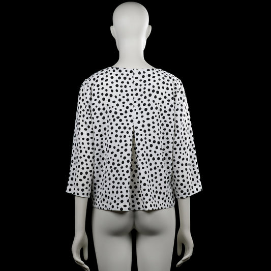 Long-sleeve top - White & Black - Size 38