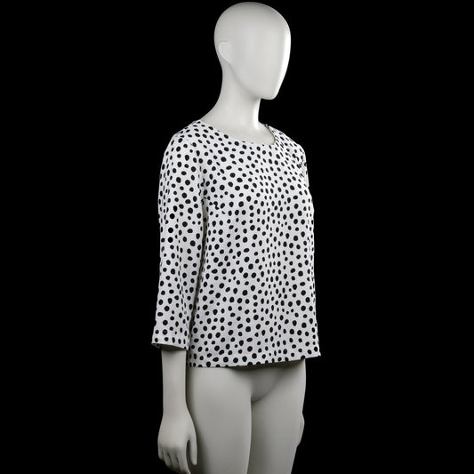 Long-sleeve top - White & Black - Size 38