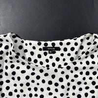 Long-sleeve top - White & Black - Size 38