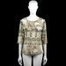Long-sleeve top - Beige & Brown - Size L - Beige and brown top with an all-over scenic print and a round neckline. Features three-quarter sleeves with plain cuffs and a straight hem.