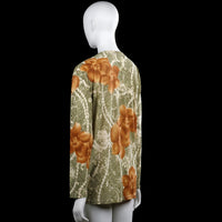 Long-sleeve top - Olive & Brown - Size M, L