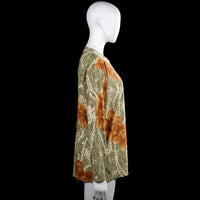 Long-sleeve top - Olive & Brown - Size M, L