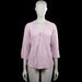 Sincerely loved - Long-sleeve top - Light Pink - Size S - Light pink solid top with a V-neck and three-quarter sleeves with plain cuffs. Features gathered detailing at the front neckline and a curved hem.
