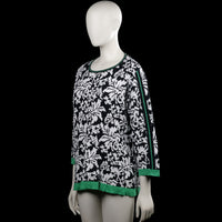 Long-sleeve top - Black & White - Size L