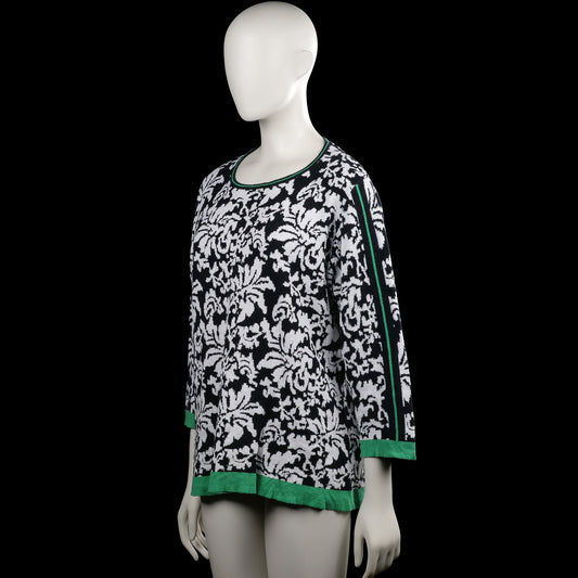 Long-sleeve top - Black & White - Size L