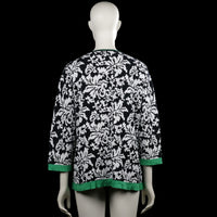 Long-sleeve top - Black & White - Size L
