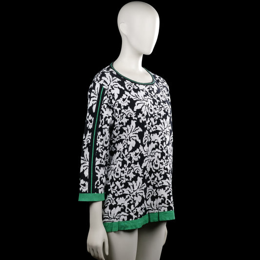 Long-sleeve top - Black & White - Size L