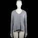 Esprit - Long-sleeve top - Gray - Size XS - Gray solid knit top with a V-neck and long sleeves. Features ribbed cuffs and a ribbed straight hem with side slits.