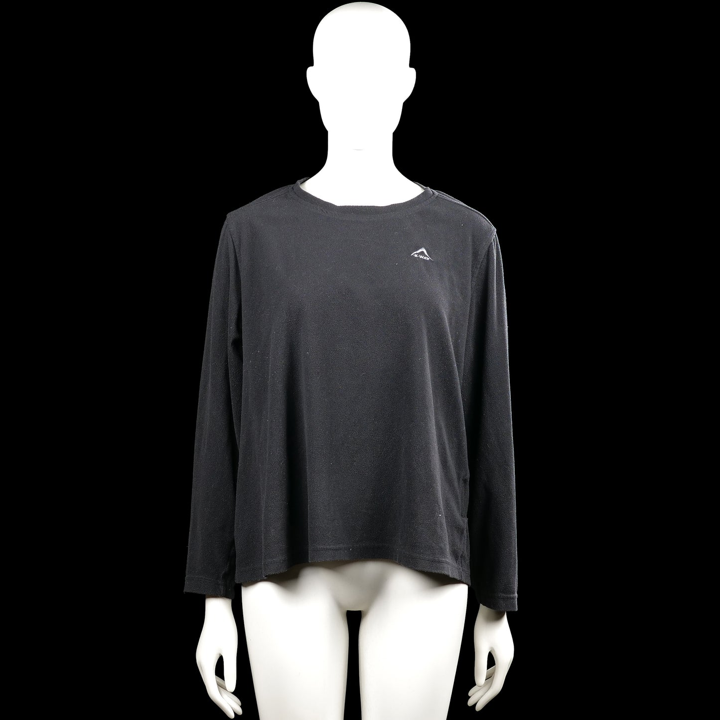K-way - Long-sleeve top - Charcoal - Size XL - Charcoal solid long-sleeve top with a round neckline and plain cuffs. Straight hem with a small chest logo.