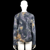 Long-sleeve top - Navy & Beige - Size L