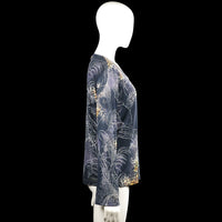 Long-sleeve top - Navy & Beige - Size L