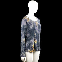 Long-sleeve top - Navy & Beige - Size L